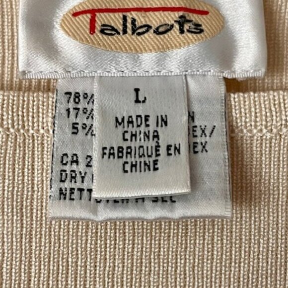 Talbots Silk Blend Sweater 3/4 Sleeves - Ivory - L - Picture 9 of 9